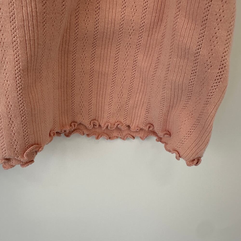 J. CREW Pointelle short-sleeve knit cardigan in Blush // XL - Picture 6 of 9